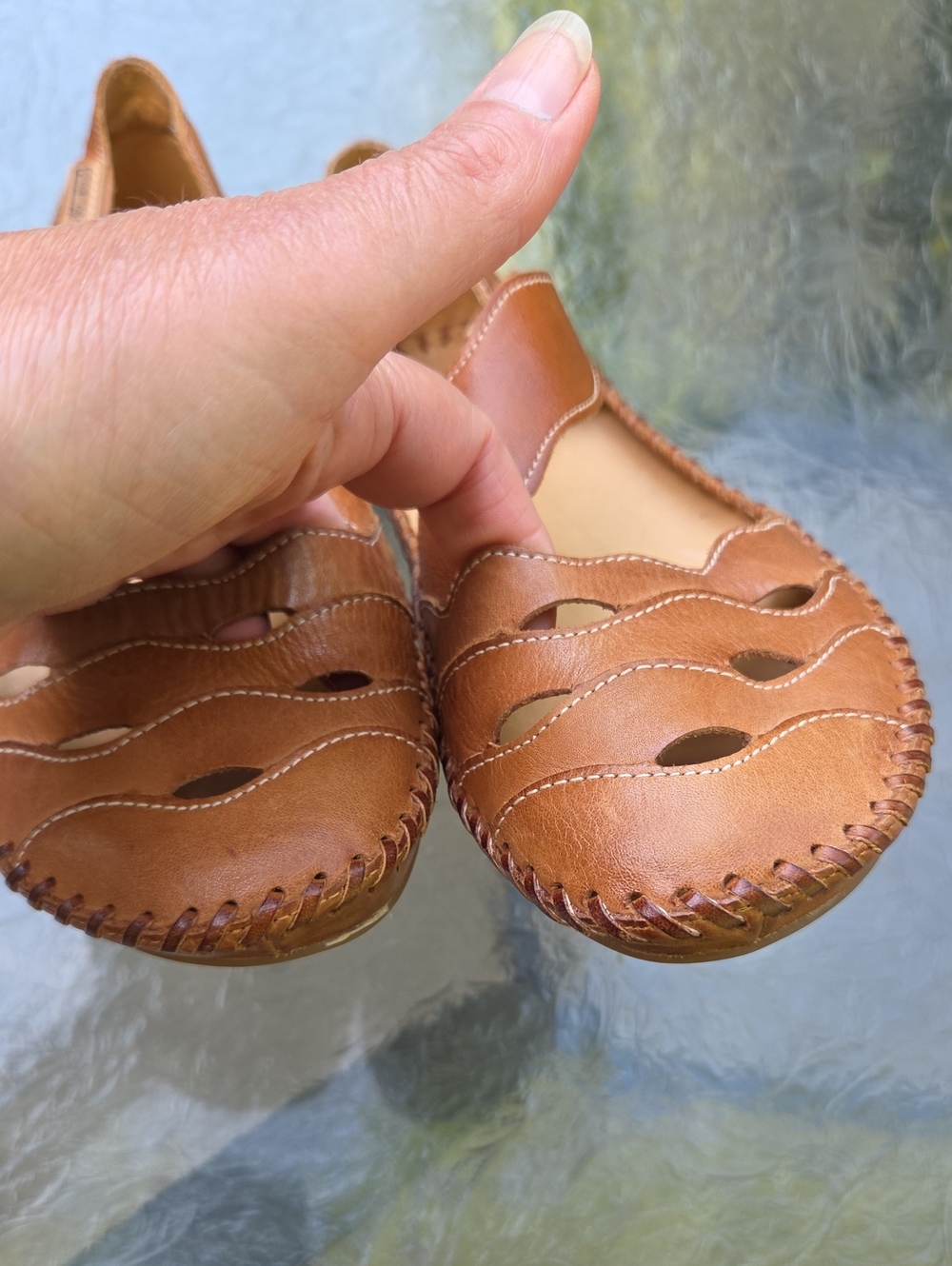 Pikolinos Brown Leather Cutout Mary Jane Comfort Flats | Handmade In Spain Sz.40 - Picture 8 of 14